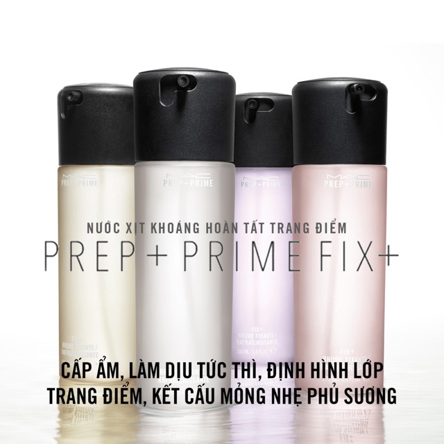 Nước xịt khoáng hoàn tất trang điểm MAC Mini Prep + Prime Face Fix + 30ml