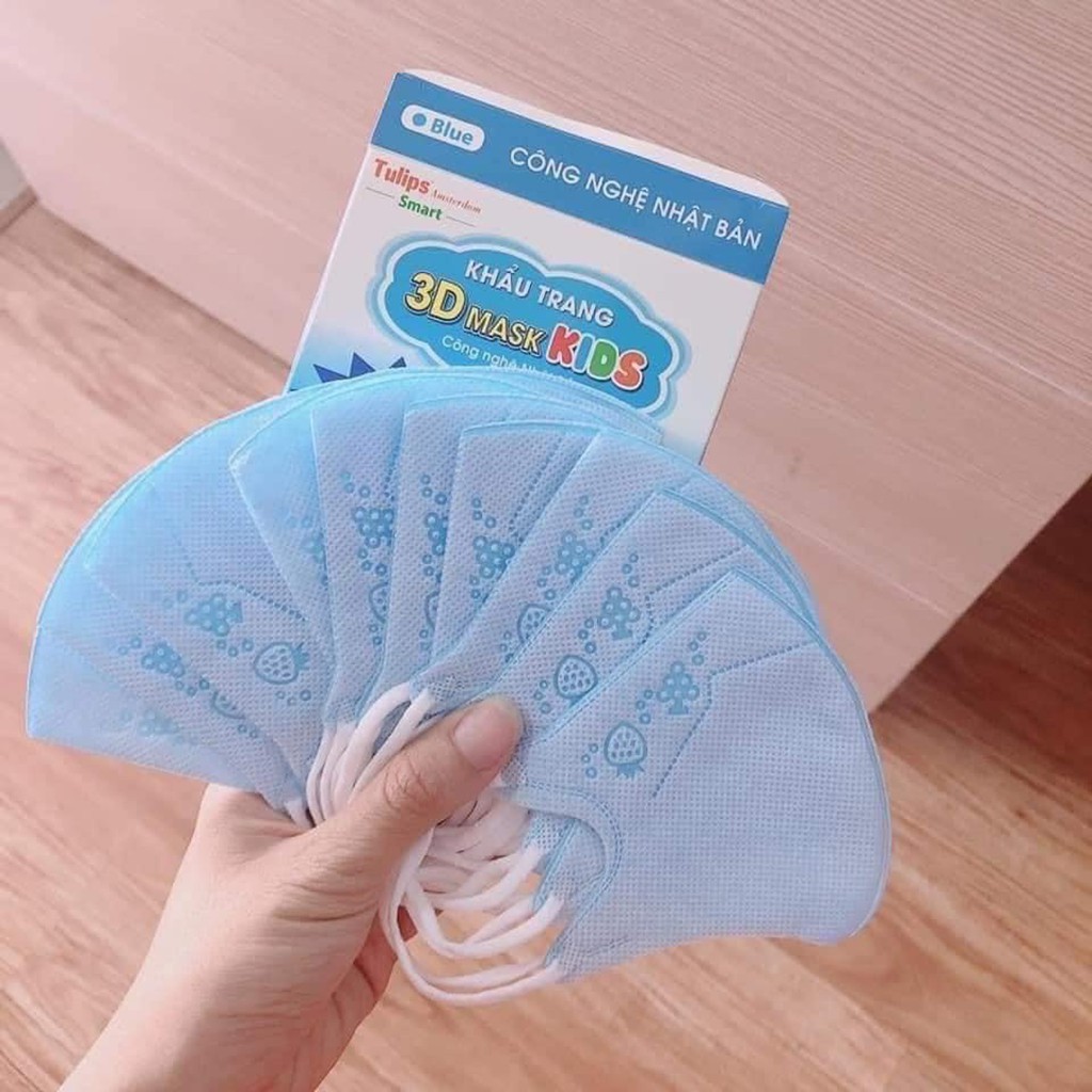 Khẩu Trang Trẻ Em 3D  Khẩu Trang Cho Bé TULIP 4 Lớp Kháng Khuẩn  Công Nghệ Nhật Hộp 10 Cái