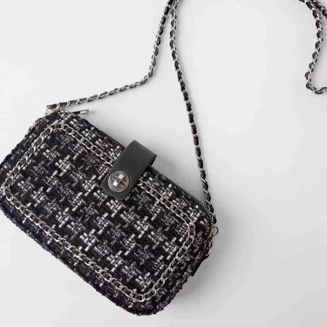 Túi Zara dạ Tweed auth tuồn