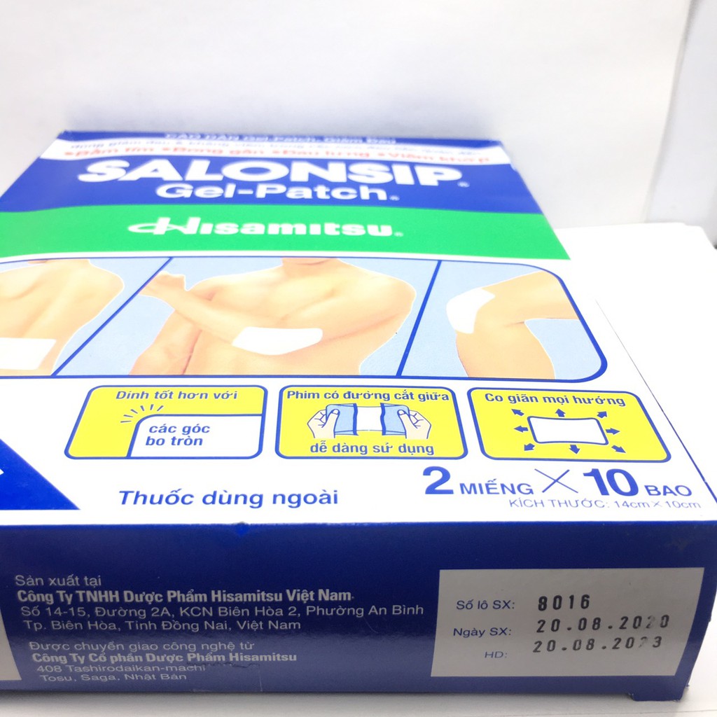 1 hộp 10 gói x 2 miếng Salonsip cao dán