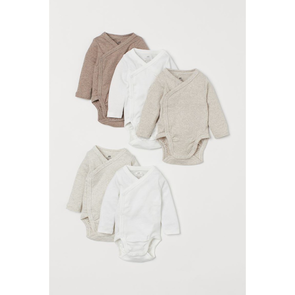 Tách lẻ 1 bodysuit HM H&M tông màu beige sz 2-4 tháng_hàng chính hãng