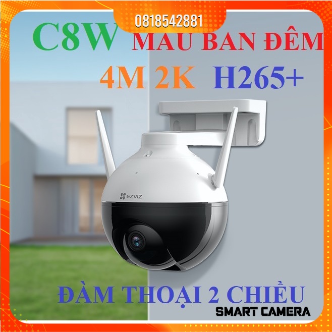 Camera 4M WIFI (Xoay 360) Ngoài Trời EZVIZ C8W Đàm Thoại - Màu Ban Đêm Thông Minh C8C 1080P Chính Hãng 24TH