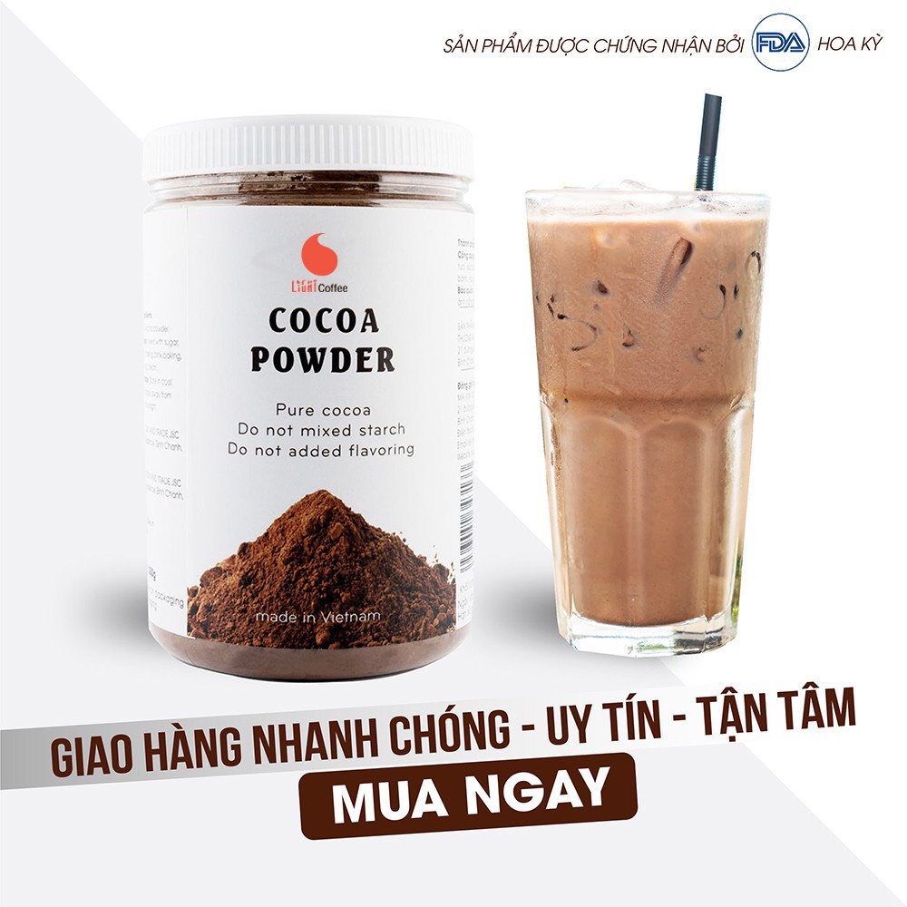 [Giao Hoả Tốc HCM] Bột Cacao Nguyên Chất Light Coffee Hộp 350g_Giúp Cơ Thể có cảm giác No lúc Keto Cùng Đừong Ăn Kiêng