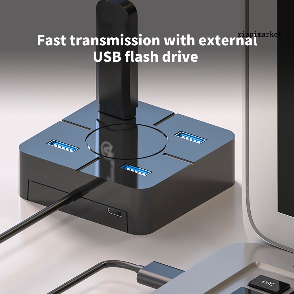 LOP_Docking Stand High Speed Stable Output Compact 4 in 1 USB2.0 Splitter Cable Hub for Computer