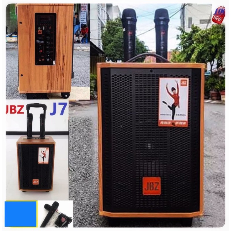 【Chính hãng giá sỉ】 Loa kéo Bluetooth hát Karaoke Bass 2 tấc 200W JBZ J7 tặng kèm 2 Micro không dây