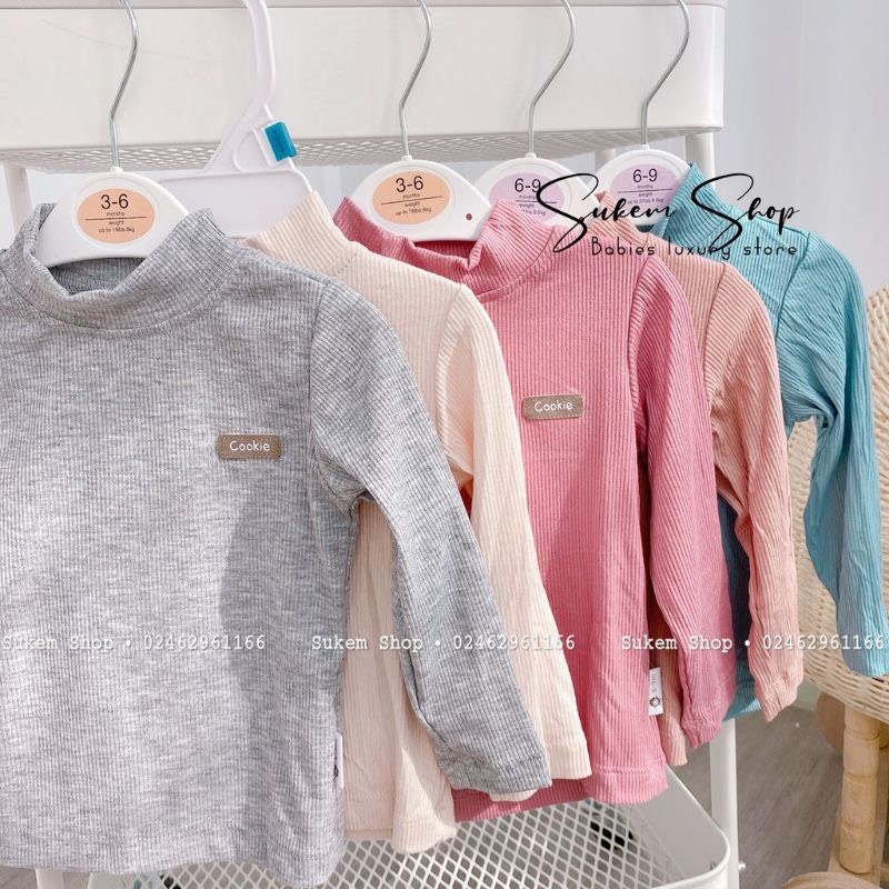 Áo giữ nhiệt cổ 3 phân Cookie chất tăm mát cho bé