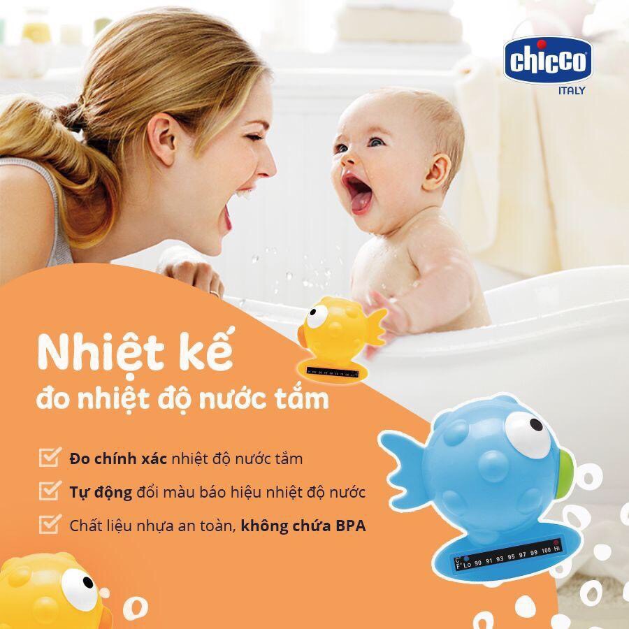 Đo nhiệt độ nước tắm hình chú cá xanh Chicco dành cho bé - 2Kid