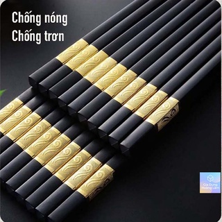 Bộ 10 đôi đũa mạ vàng xuất nhật cao cấp, bền đẹp