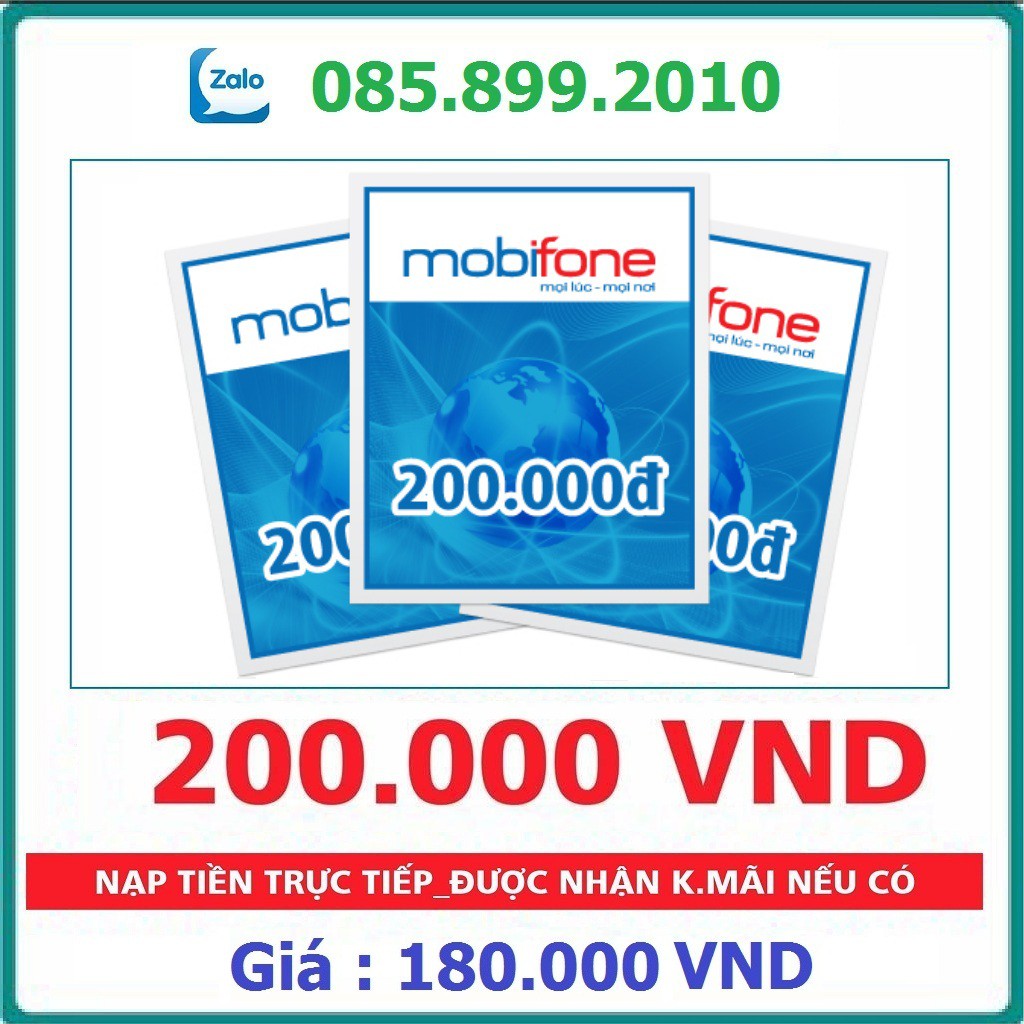 Thẻ Cào Mobifone Mệnh Giá 100K - 50K - 200K ( Nạp Nhanh Chiết Khấu Cao )