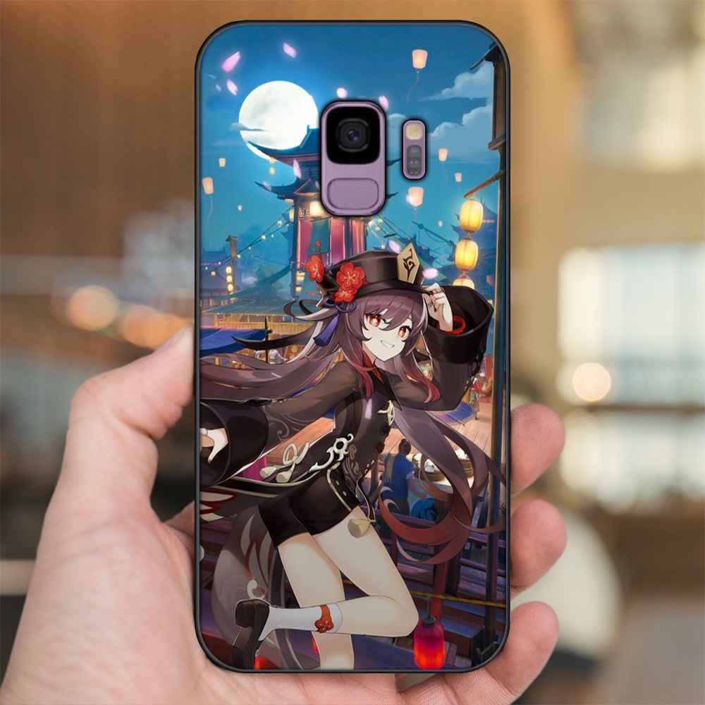 Ốp lưng Samsung S9 viền đen in hình Hutao Genshin Impact