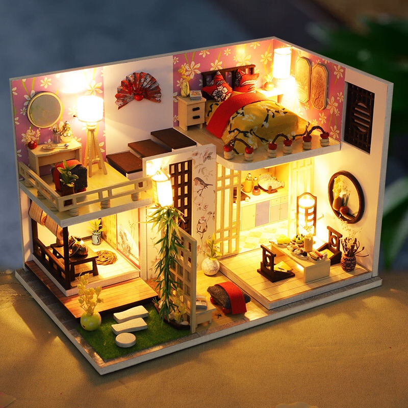 Mô Hình Nhà Gỗ Lắp Ráp DollHouse DIY - Nhà Gỗ Phong Cách Nhật Bản M027