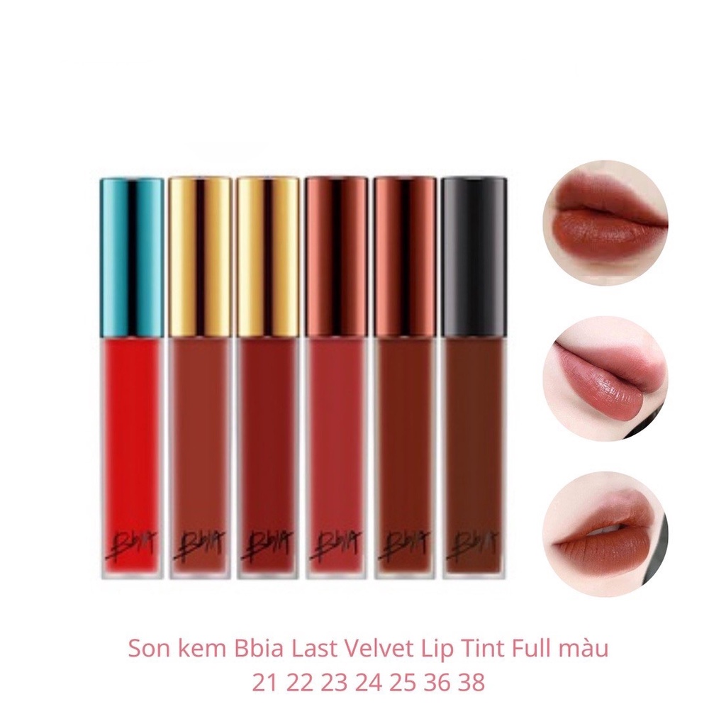 Son kem Bbia Last Velvet Lip Tint Full màu 2 21 22 23 24 25 36 38