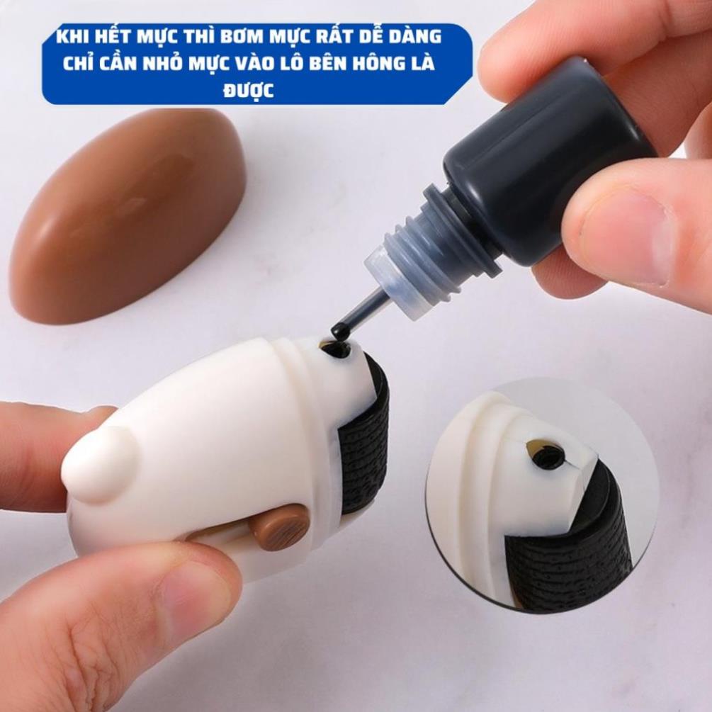 Con Lăn Mực 2IN1 Giúp Che Tên Sản Phẩm, Thông Tin Đơn Hàng , Tài Liệu Kiểu Dáng Gấu Siêu Dễ Thương K177