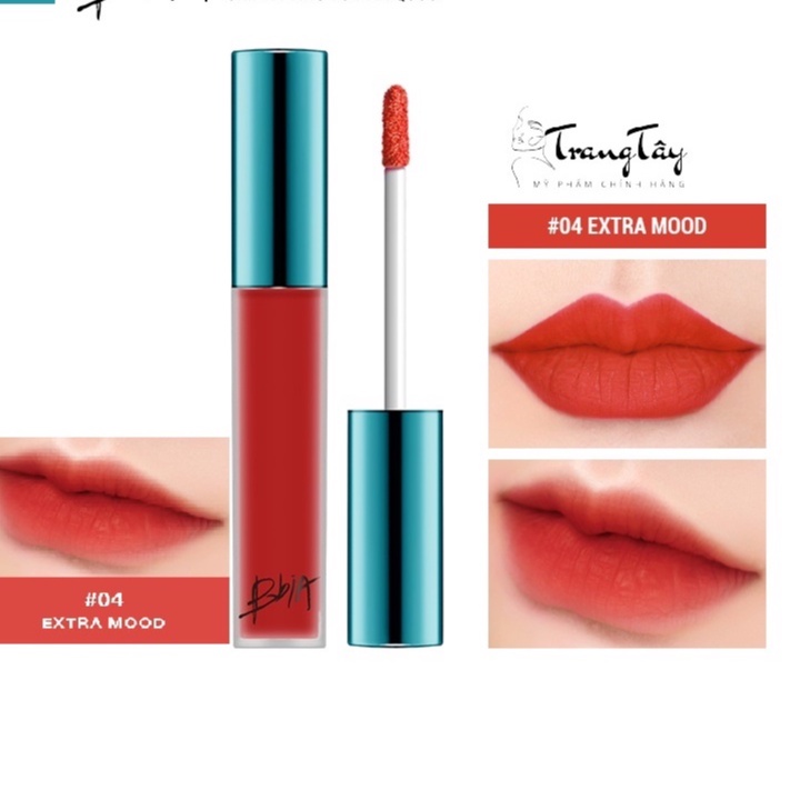 Son kem Bbia Last Velvet Lip Tint màu 04 -Đỏ cam pha đỏ gạch