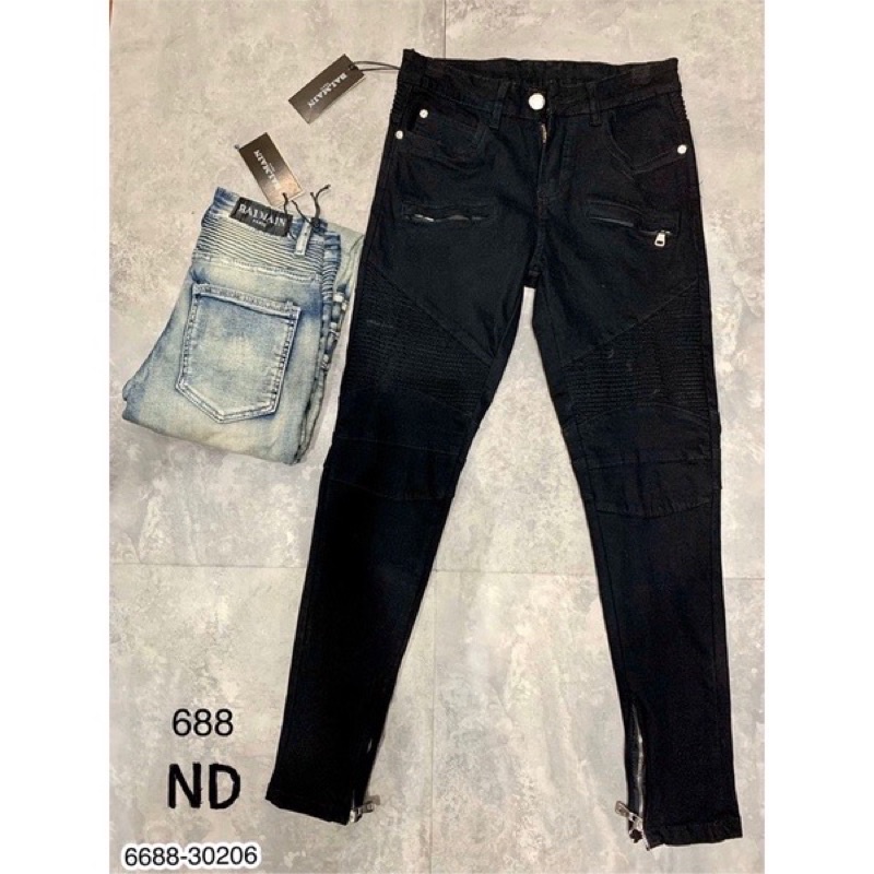 Quần bò amiri nam đen, xanh rách và gối khoá ống thời trang hàng SPF.