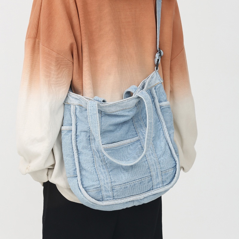 IELGY Túi Đeo Chéo Vải denim Cỡ Lớn Thời Trang Dành Cho Nữ