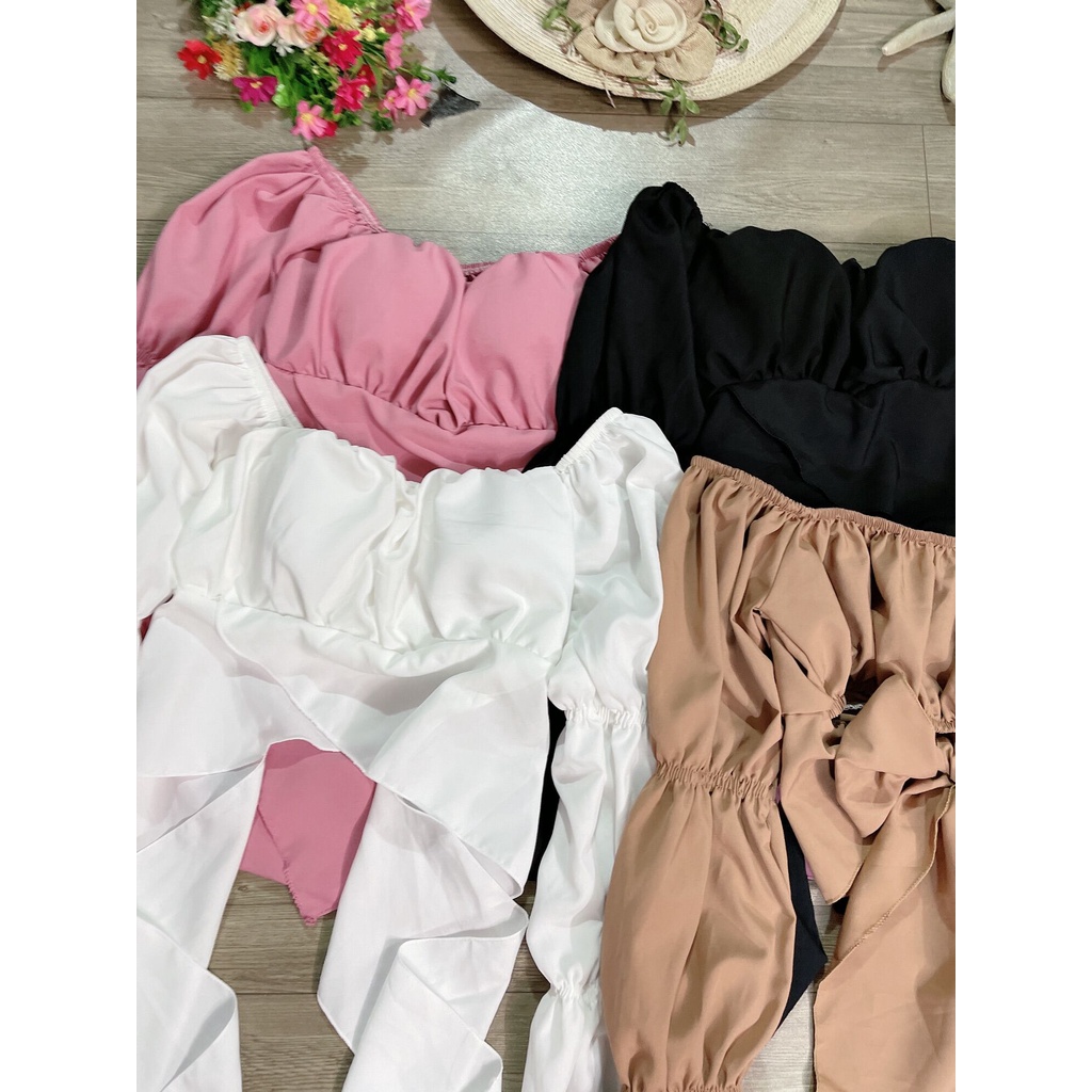 ÁO KIỂU TIỂU THƯ CỘT NƠ SAU KÈM VIDEO , chất vải kate thái mềm mại đẹp, phom từ 40-57 ký vừa đẹp và rẻ .. | BigBuy360 - bigbuy360.vn