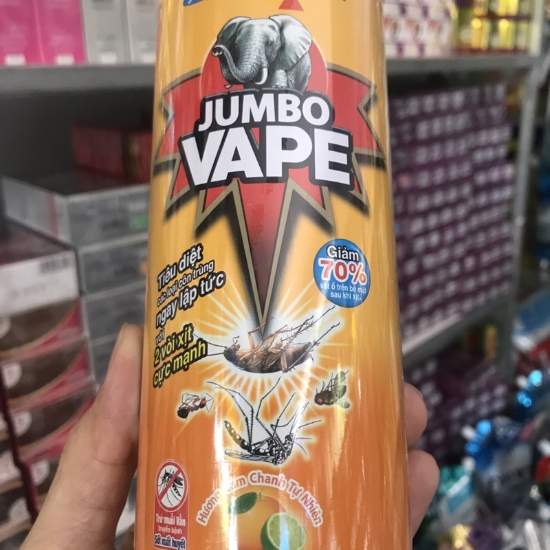 Bình xịt côn trùng Jumbo Vape SUPER hương cam chanh 300ml