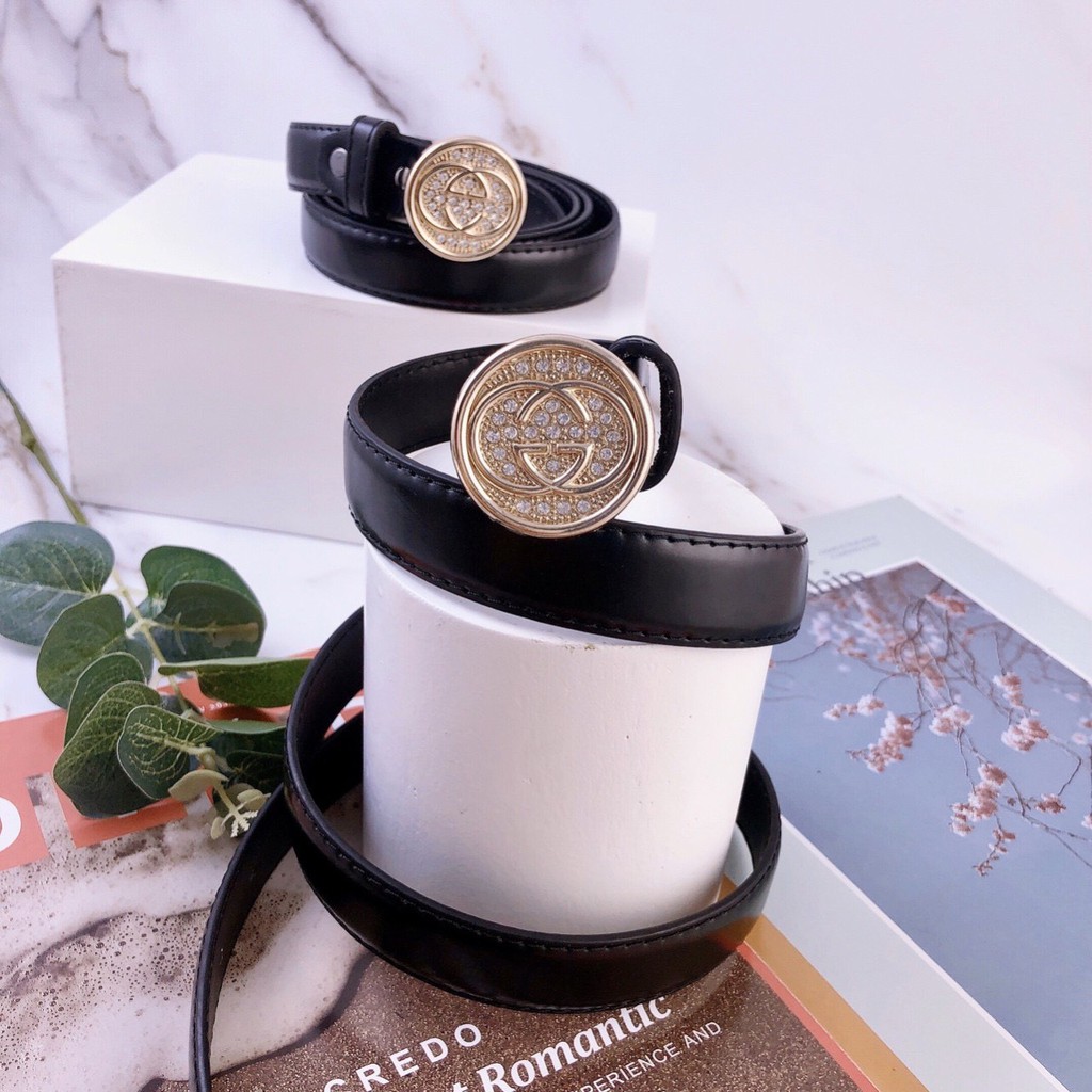 dây nịt thắt lưng bản 2,5cm siêu hot G đính hạt tròn hot hit