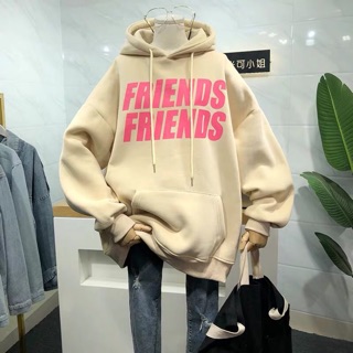 áo hoodie vải nỉ lót bông dày dặn in Friend (có hình thật)