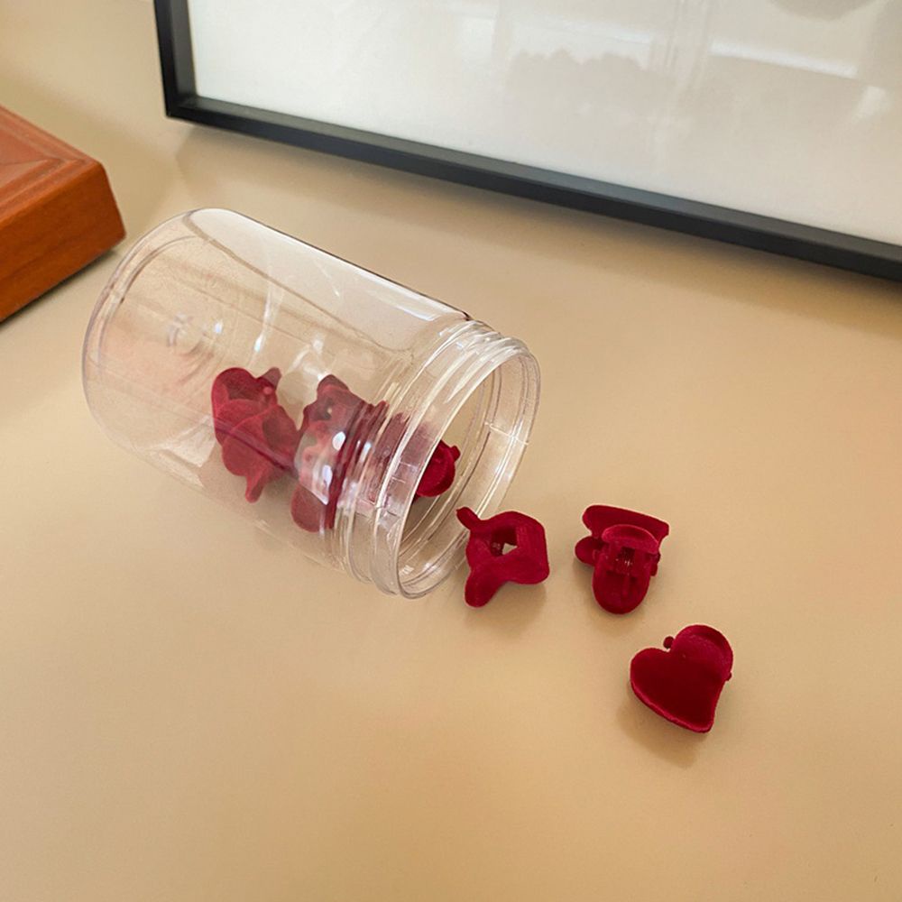 Kẹp tóc vải nhung hình trái tim nhỏ dễ thương đáng yêu phong cách Hàn Quốc cho nữ