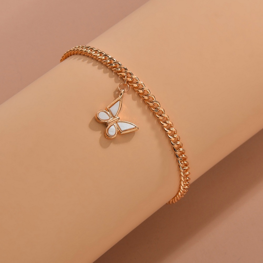 Lắc Chân Hình Bướm Đính Đá Đơn Giản Thời Trang