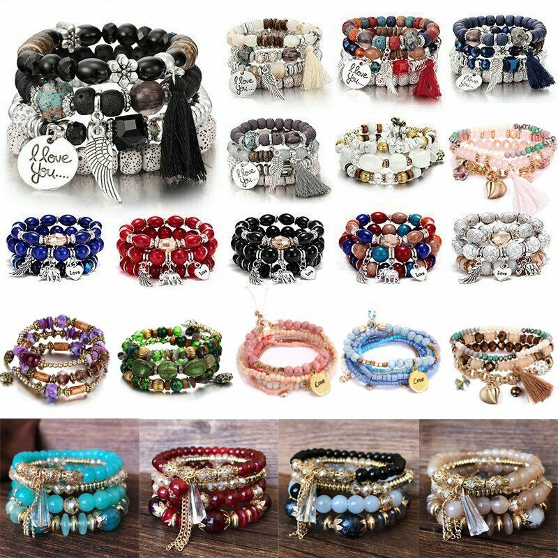 Set 6 Vòng Tay Hạt Phong Cách Bohemian