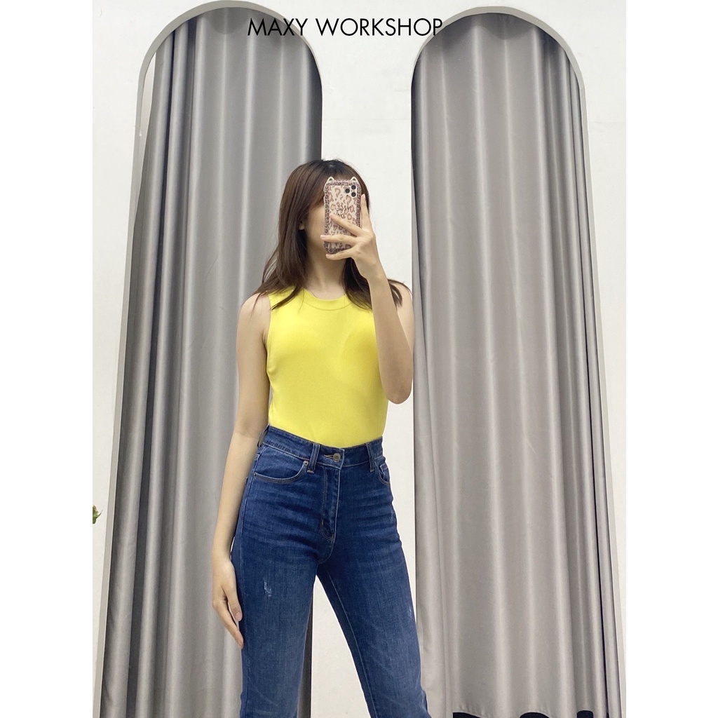 Áo thun nữ không tay sleeveless knitted tee Maxy Workshop