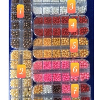 Xả xả trai tròn mĩx  seri 3- 6mm làm hoa bột nail, phụ kiện quần áo váy cưới, giày dép thủ công.