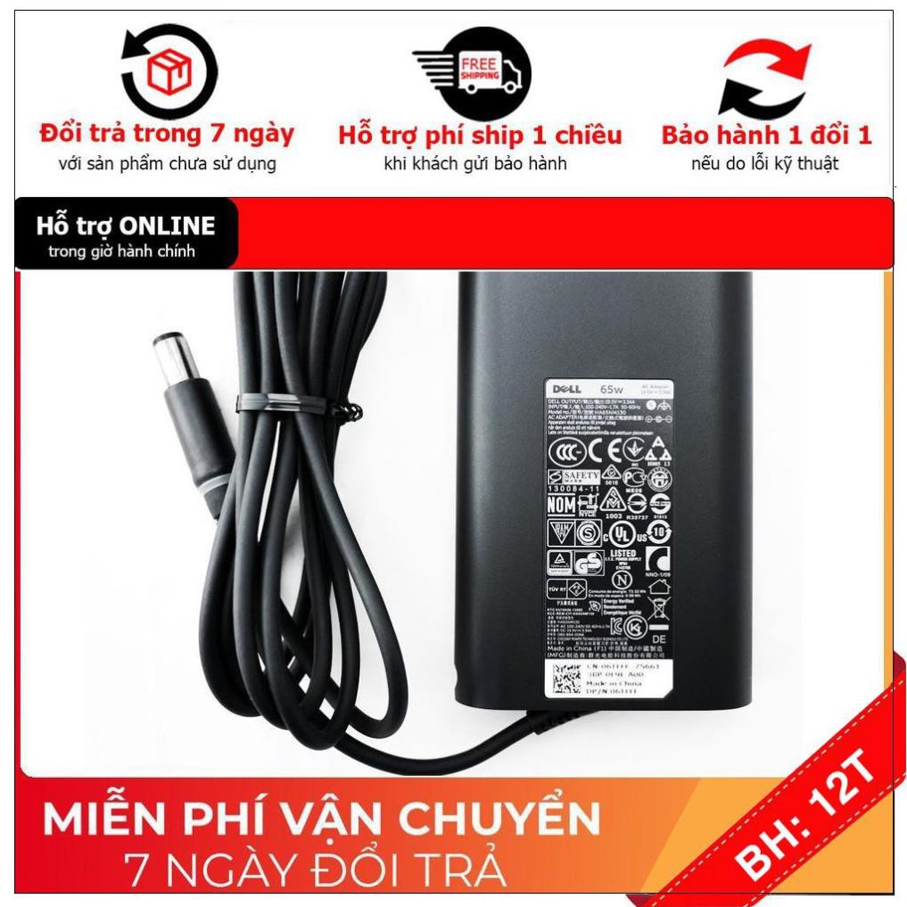 [BH12TH] ⚡️[Sạc zin] Sạc Laptop Dell 19.5V - 3.34A - 65W Ovan chân to - zin bóc máy ZIN