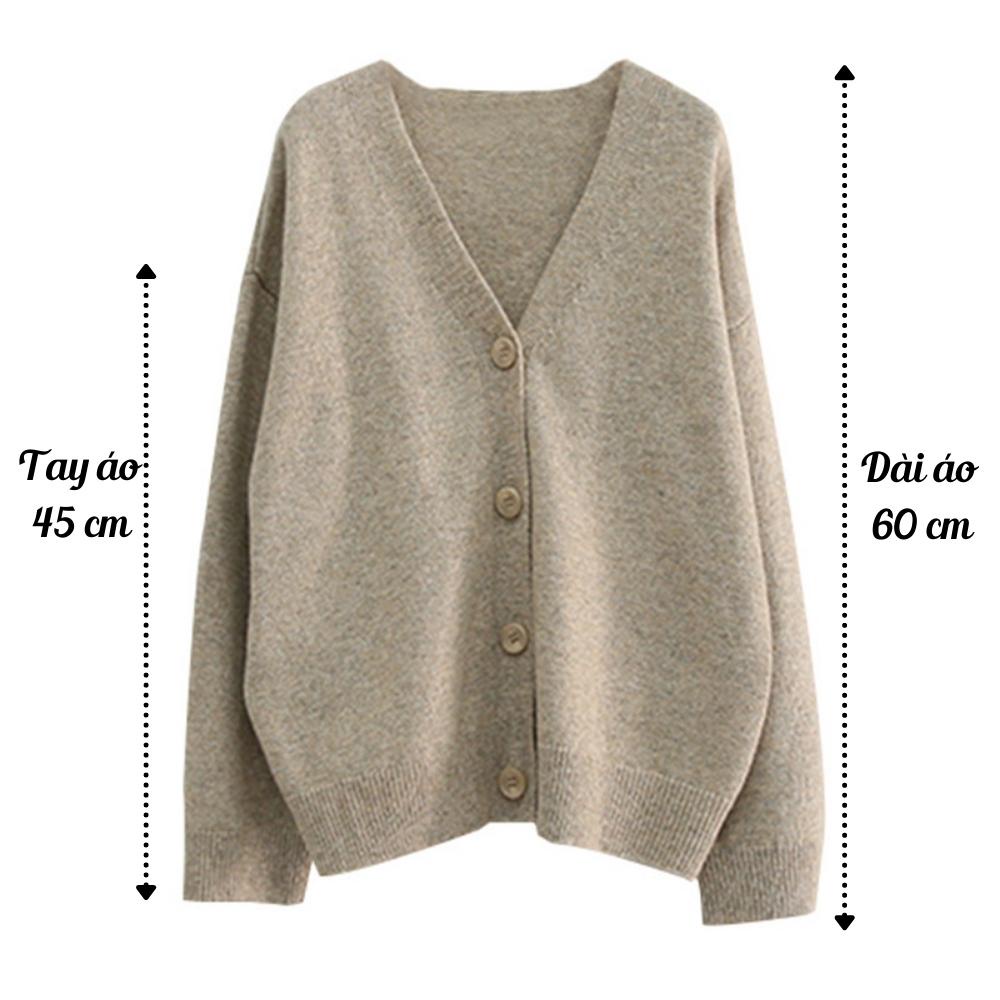 Áo khoác cardigan len nữ dài tay ulzzang Hàn Quốc, Áo cadigan len tăm vintage dệt kim - Maoshop