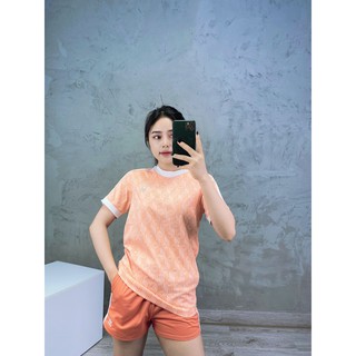 | ảnh thật | áo das orange họa tiết