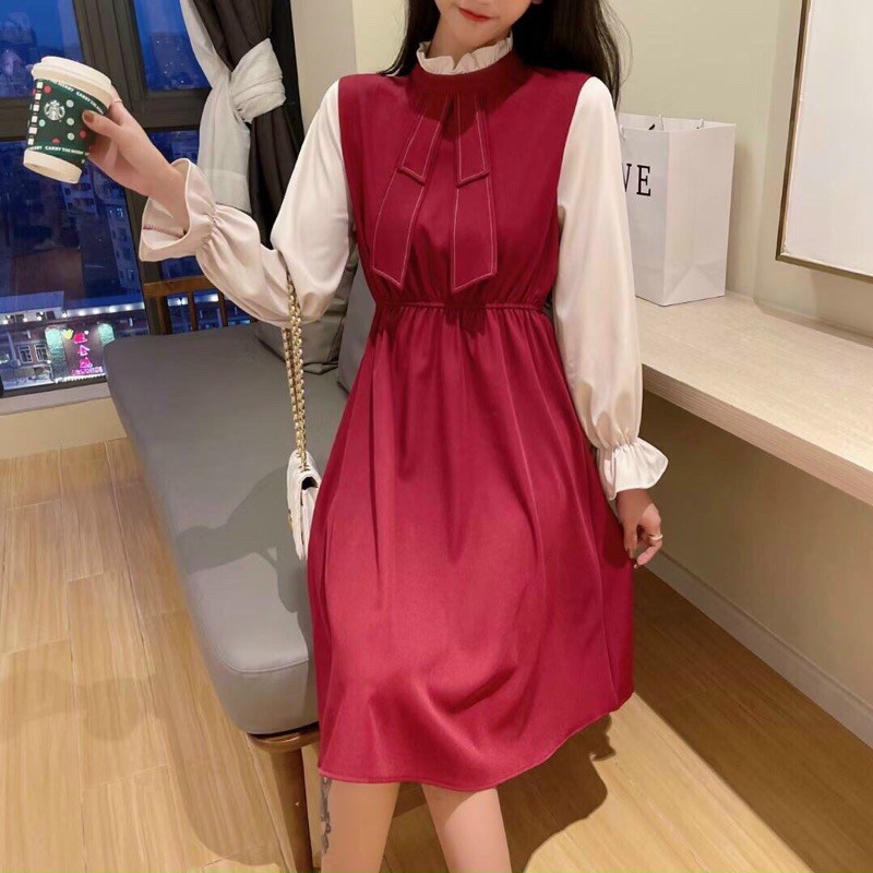 Váy xoè cổ bèo chất đẹp