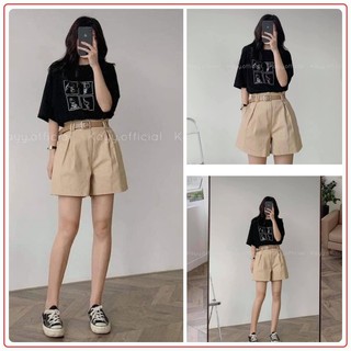 Set áo thun đen quần kaki lửng💖FREESHIP💖Set bộ quần ngố kaki cực xinh AD12 - SARA SHOP