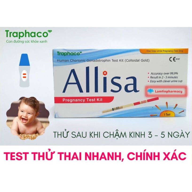 Que Thử Thai Allisa của traphaco - CHÍNH XÁC TUYỆT ĐỐI. ĐƠN GIẢN DỄ DÙNG_nhà thuôc cam kết CHE TÊN KHI GIAO HÀNG