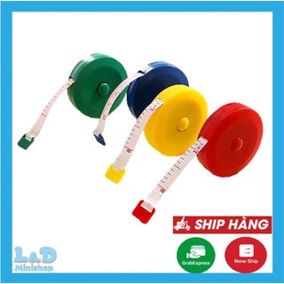 Thước cuộn mini dây rút tự động 150cm - thước dây cuộn rút tự động nhỏ gón tiện lợi