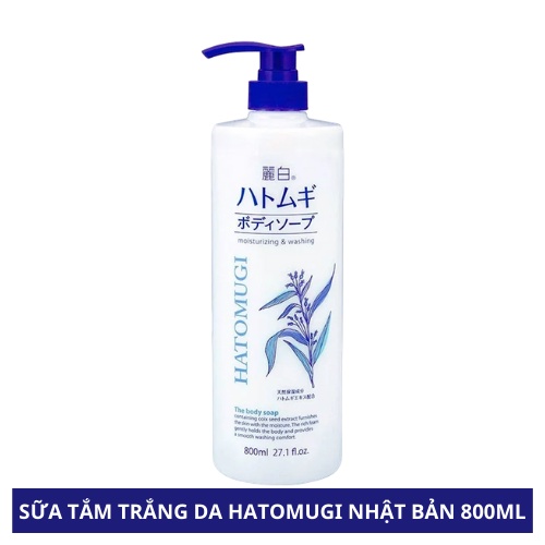 Combo Sữa Tắm Ý Dĩ 800ml Và Sữa Rửa Mặt Dưỡng Ẩm 160ml HATOMUGI Facial Whip LIKE TOKYO