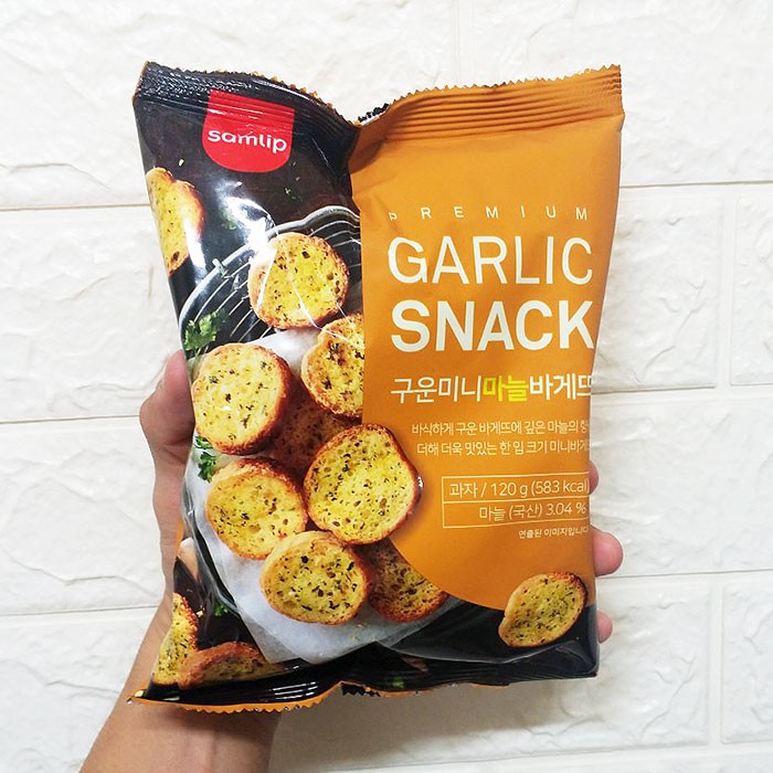 [ ĐỪNG BỎ LỠ ] Combo 2 bịch x 120gr Bánh mì bơ tỏi Garlic Snack Hàn Quốc gói (Date: mới 12 tháng)