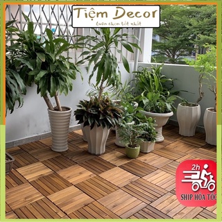 Combo 10 tấm vỉ nhựa lót sàn 6 nan - sàn gỗ tự nhiên vỉ nhựa ikea lót ban công, bể bơi sân vườn