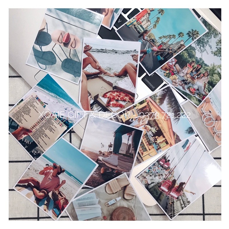 [ FreeShip ] Set 12 tấm thiệp postcard SUMMER có sẵn decor trang trí phòng cực xinh