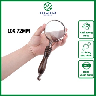 Kính lúp đọc sách độ phóng đại 10X tay cầm gỗ