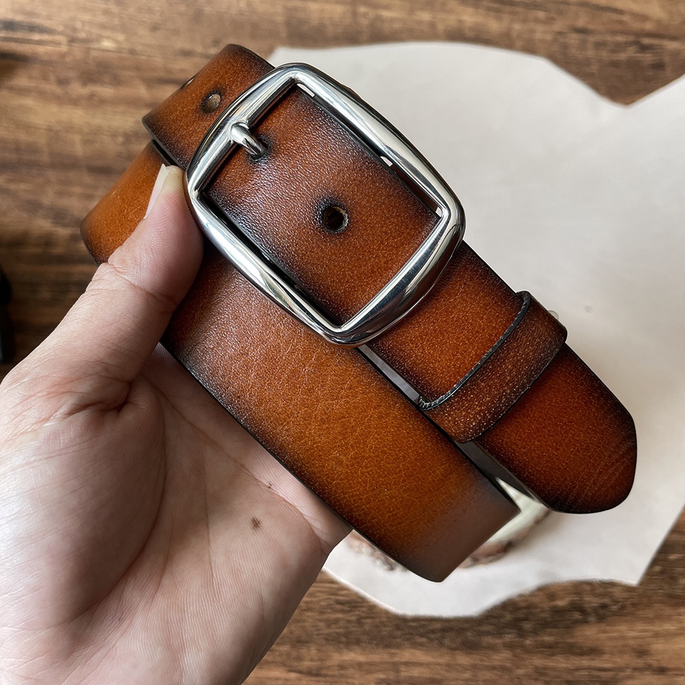 Thắt Lưng Nam Cao Cấp Da Bò Mặt Nguyên Tắm Khóa Thép Không Gỉ TM819 Size 3.5cm Đa Dạng Màu Sắc Full Hộp BH 24 Tháng