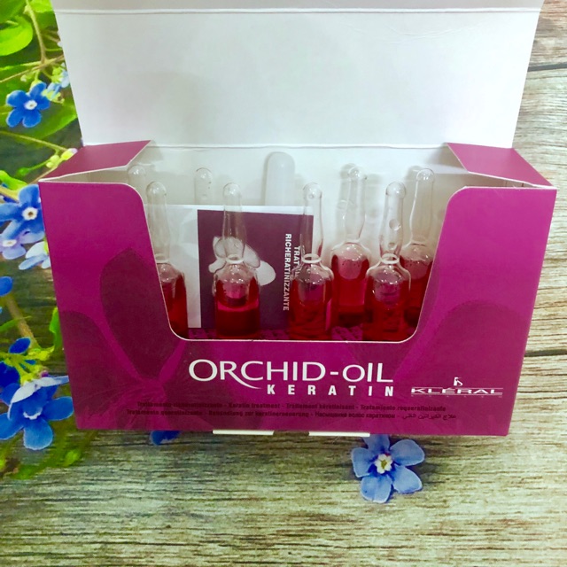 [+Tặng mũ trùm] KERATIN THUỶ PHÂN NGUYÊN CHẤT ORCHID OIL KLERAL - PHỤC HỒI TÓC HƯ TỔN, KHÔ XƠ, GIÒN, GẪY, XỐP 10mlx10