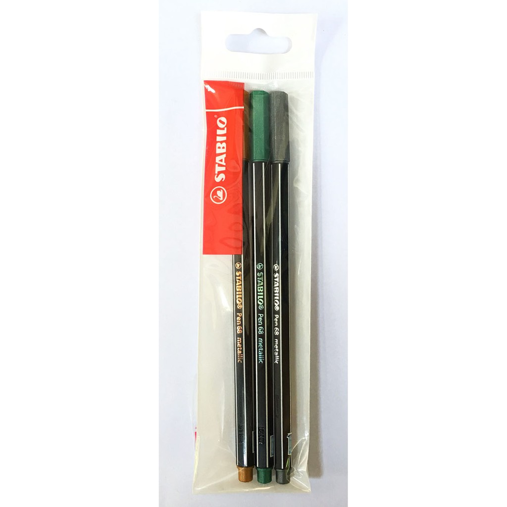 Bộ 3 Bút lông nhũ STABILO Pen 68 metallic (PNM68-C3A)