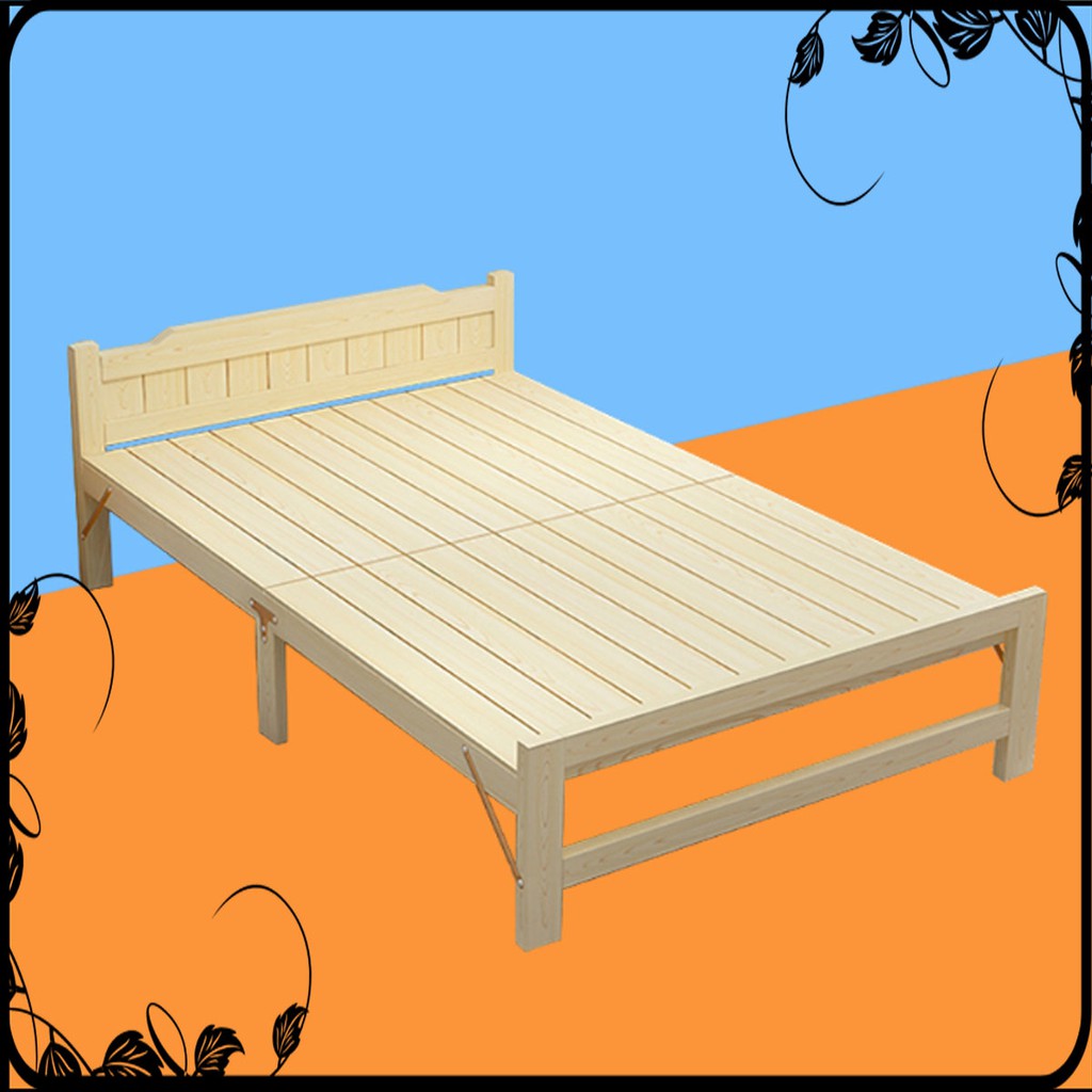 Giường xếp gỗ thông xếp gọn 120cm - giường ngủ gấp gọn thông minh