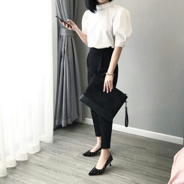 Quần Baggy Quần Tây Công Sở Có Lưng Thun Phía Sau
