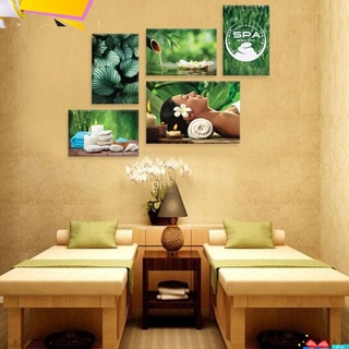 Bộ 5 tranh spa tông xanh | Tranh treo spa đẹp W2016
