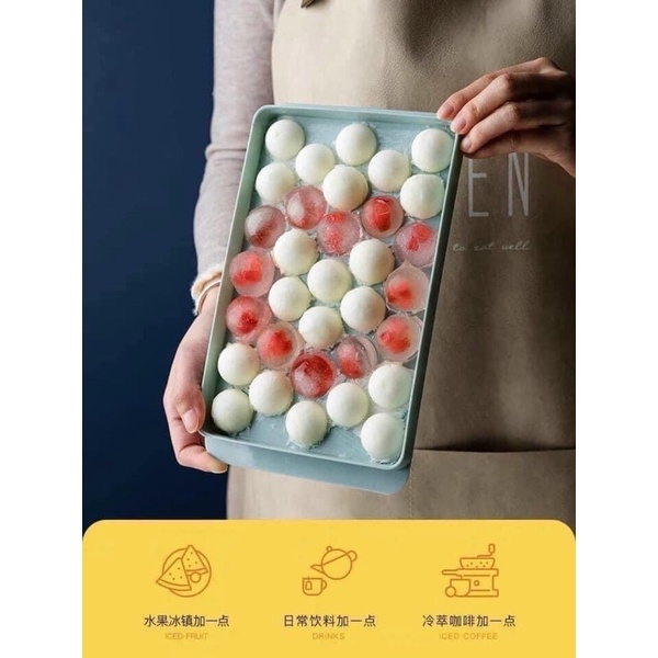KHAY LÀM ĐÁ TRÒN 2 MẶT 33 viên