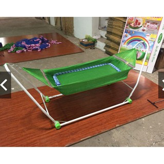[Shopee siêu rẻ] Nôi điện võng xếp 2 in 1 hàng Việt Nam (Kèm võng, màn, tấm lót lưng)