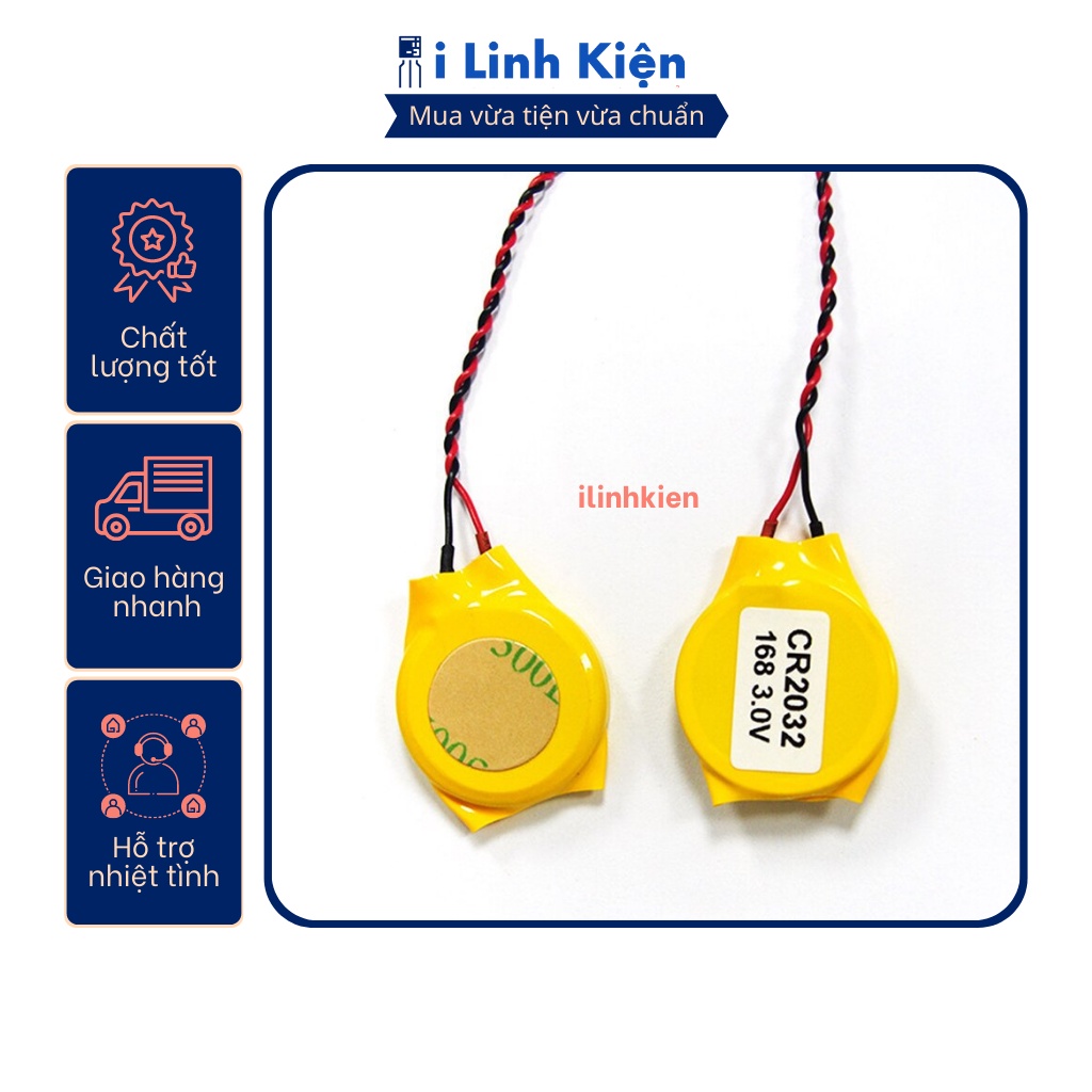 Pin cúc áo CR2032 3V liền dây chất lượng